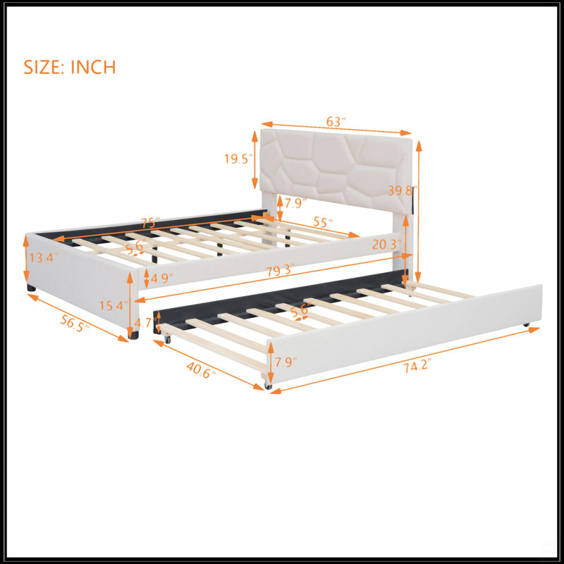 Full Size Upholstered Platform Bed