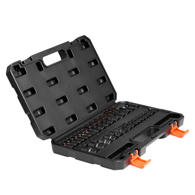 Torx Bit Socket and External Torx Socket Set, 31-Piece T8-T70 and E4-E24, S2 Alloy Steel and Cr-V Steel, 1/4 in, 3/8 in, and 1/2 in Drives, with Adapter and Enhanced Storage Case, for Automotive