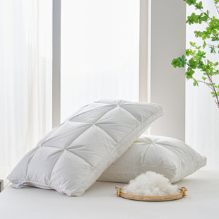Qbedding PiloMio® Luxury Goose Down Pillow with Dual-Core Support, 100% Cotton Shell