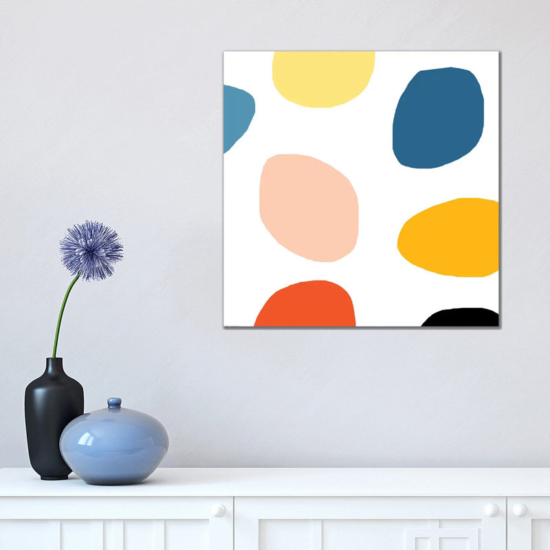 Coloured Dots 1 Piece Wrapped Canvas Wall Art, 45.72cm H x 45.72cm W x 1.91cm D