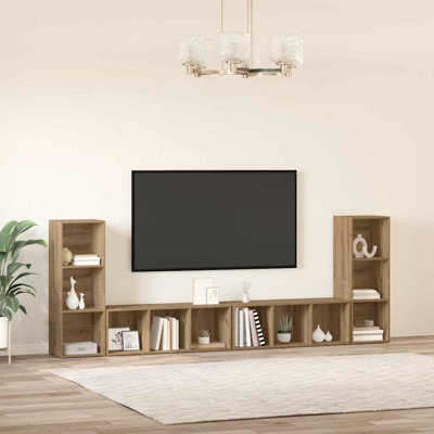 TV Cabinet 4 Pcs 37 X 35 X 107.5 Cm Engineered Wood