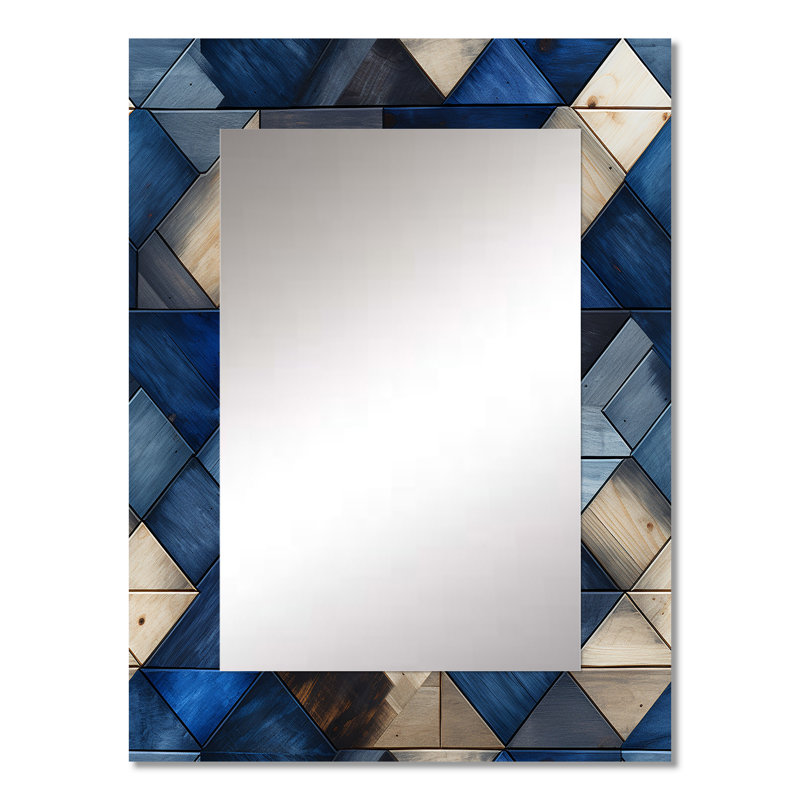 Zanzibar - Blue Wall Mirror Decor, 32 po x 24 po