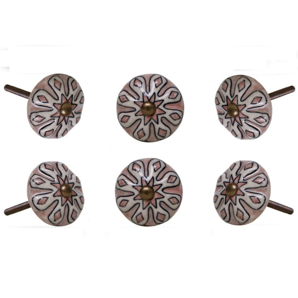 Centro Oversized 1.6" Diameter Mushroom Knob Multipack (Set of 6) Trinca-Ferro