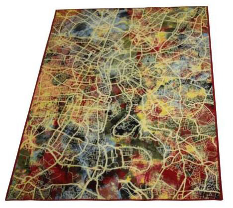 Abstract Wool Area Rug, Rectangle 160 x 230cm