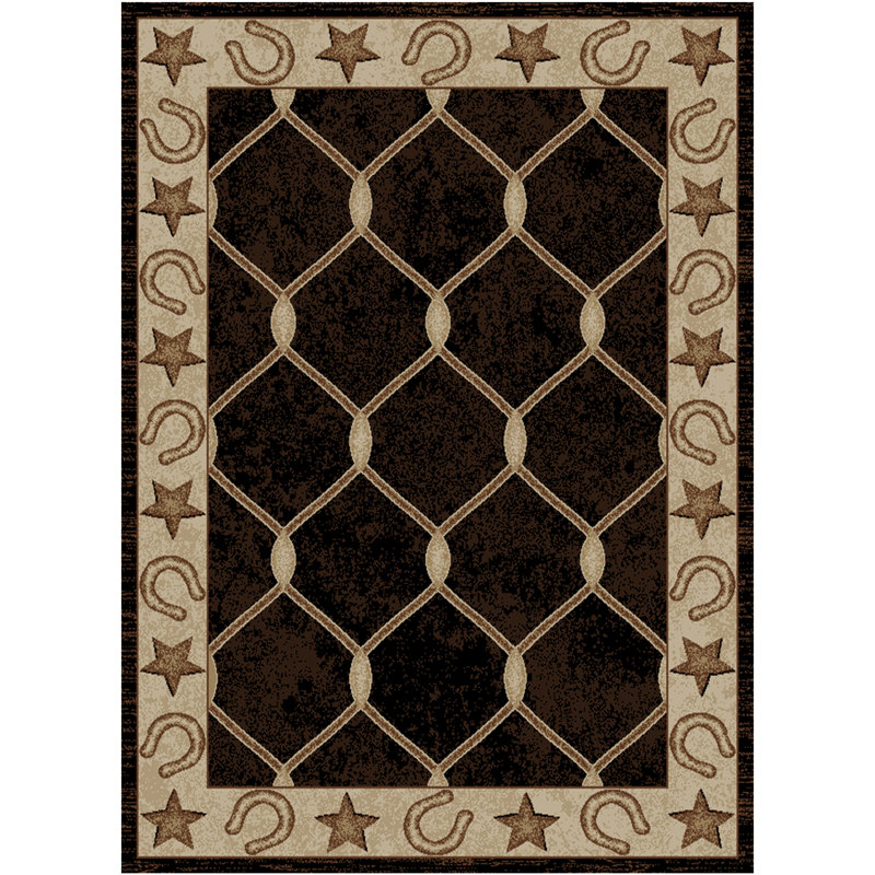Tapis noir Hearthside, Rectangle 7 pi 10 po x 9 pi 10 po