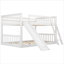Space-Saving Full Over Full Convertible Bunk Bed with Reversible Slide and Ladder, Solid Pine Construction in Classic White