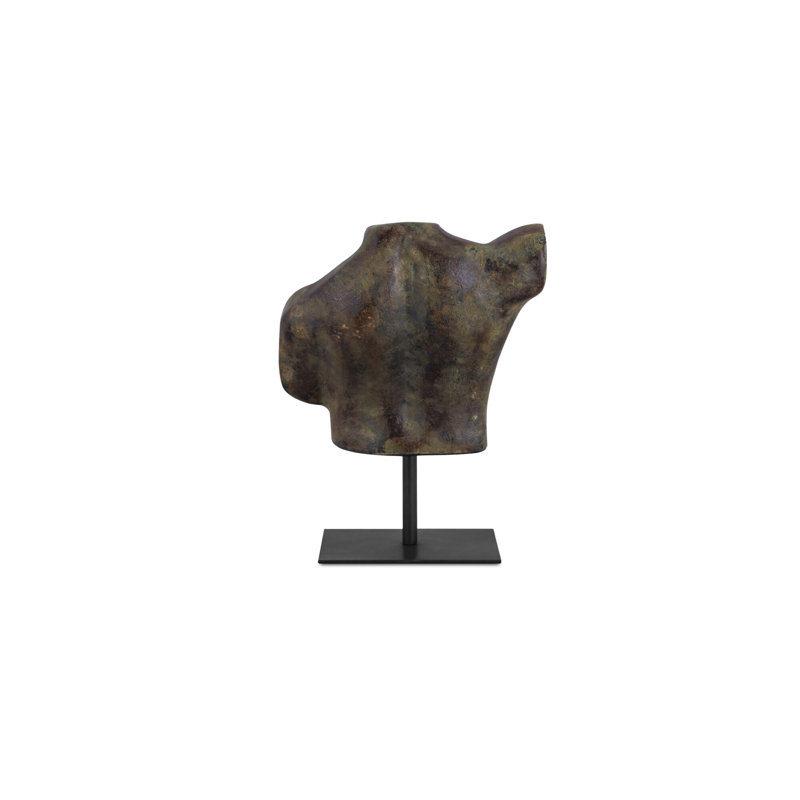 Victor Cast Alumiinum Sculpture Aged Black, Dark Green