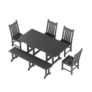 Aleera Rectangular 6 - Person 71" Long Dining Set