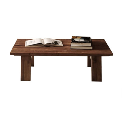 Nut-brown Solid Wood Rectangular Coffee Table
