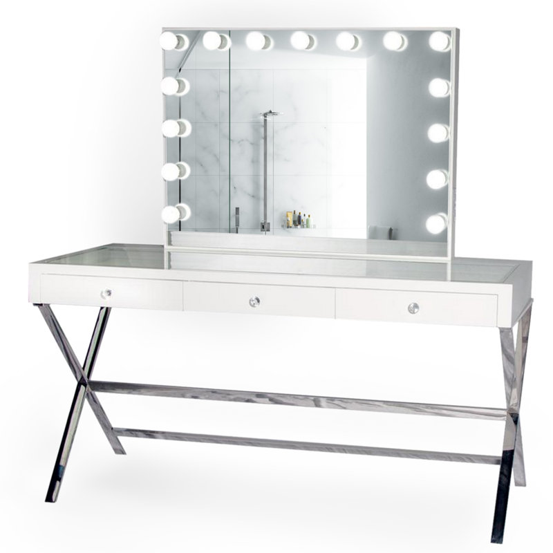 Ensemble coiffeuse avec miroir glam Cosner