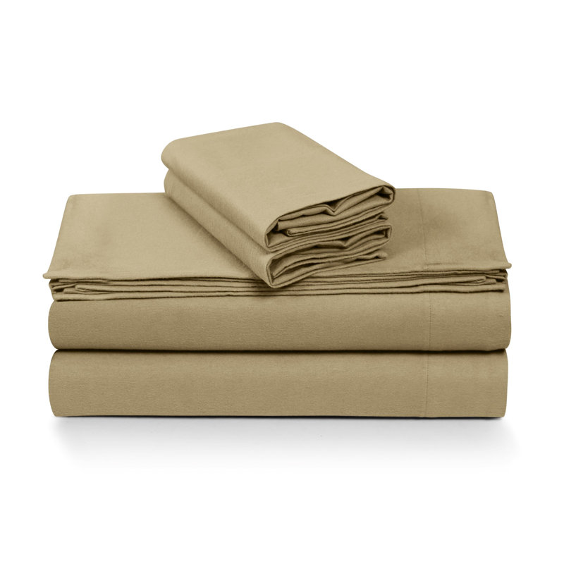 6-oz Cotton German Flannel Deep Pocket Sheet Set, Full Sheet Set with 3 Additional Pieces, Macchiato