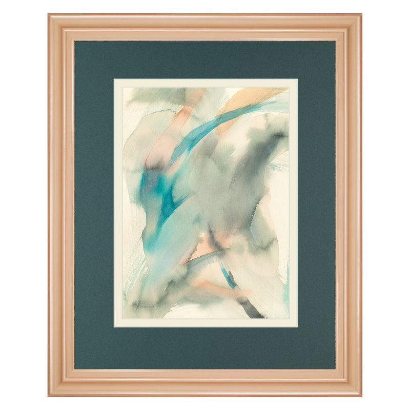 Art mural harmonie fluide - mat double - 34 po x 40 po - Cadre en bois naturel