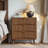  31.5''W Large Walnut Fluted Nightstand Set of 2, 3 Drawer Night Stand Bedside Table, Wood Bedroom Nightstand , 29.35'' H X 31.5'' W X 15.75'' D-1629877936-1629603862