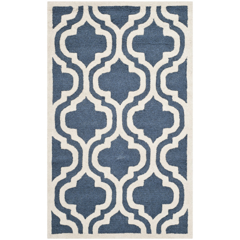 Noble Geometric Wool Hand Woven Area Rug, Rectangle 183 x 274 cm