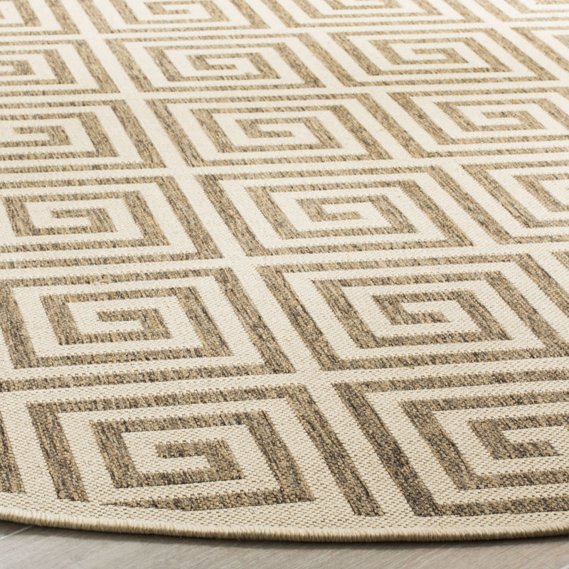 Gowanus Performance Geometric Indoor/Outdoor Area Rug, Round 6'7"