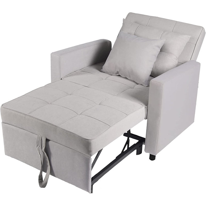 Ottovile Upholstered Accent Chair, Light Gray Cotton Blend
