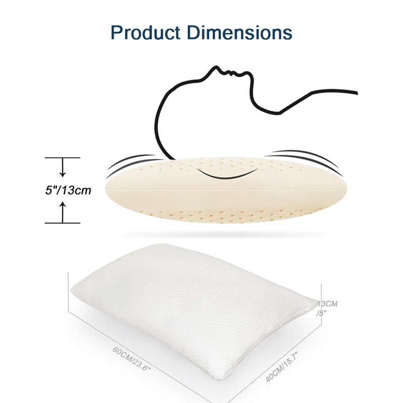 Coussin TALATEX 100% naturel de qualité supérieure en latex Dunlop, 5,5 po x 24 po