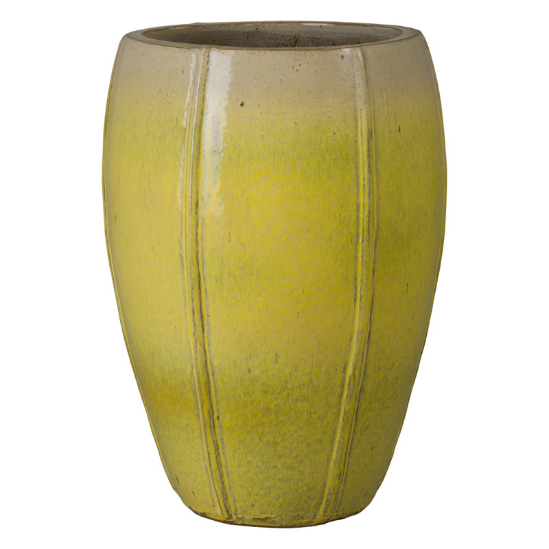 CREST PLANTER, SNOW, Yellow, 25" H x 18" W x 18" D