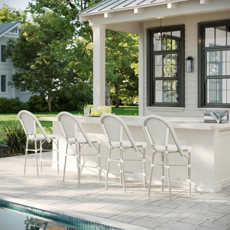 Tabourets de bar bistro Martha Stewart, Blanc / gris, Bois gris