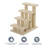 Cream White Multi-Level Cat Tree with Carpeted Steps and Scratching Posts