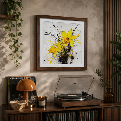 Daffodil Splatter - Framed Print