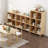 Freestanding Open Cubes Bookcase - 2-Tier Floor Standing Wooden Storage Display Cabinet Organizer With Legs For Home Office, 4-Cubes Open Shelf Low Short Bookshelf, Oak