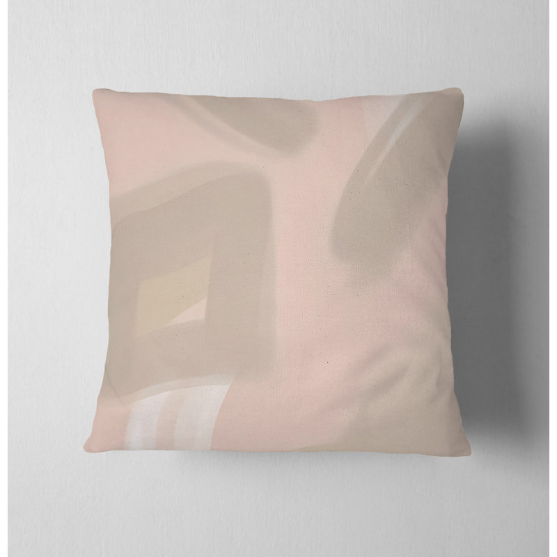 Throw Pillow Cover Only, H 20 po x l 20 po, Brun / rose abstrait 6