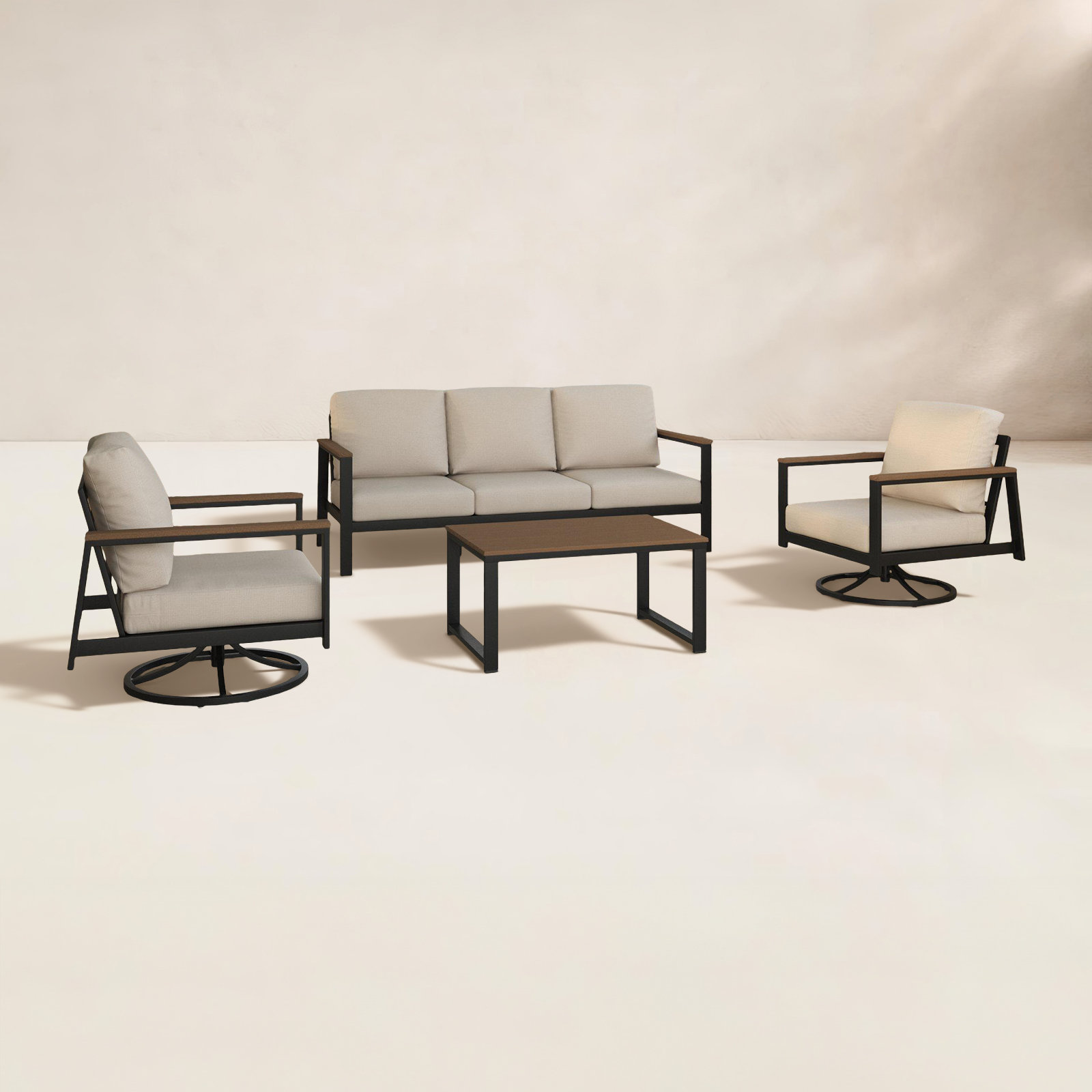 Townsend 5-Person Patio Seating Group, Cast Silver Sunbrella®