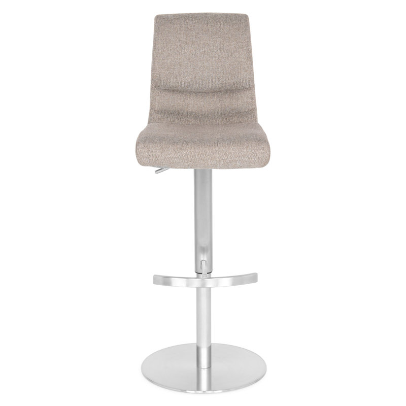 Swivel Upholstered Adjustable Height Counter Stool with Metal Frame