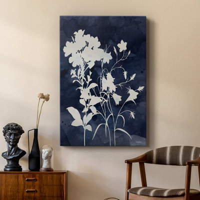 Indigo Botanical II Revisited -Custom Wrapped Gallery Cavas