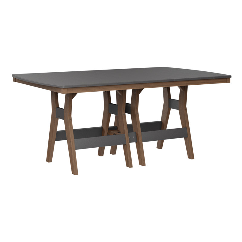 Berlin Gardens Harbor 72″ Rectangular Bar Table, Antique Mahogany, Smoke Gray, 38.87" H x 72" W x 44" D