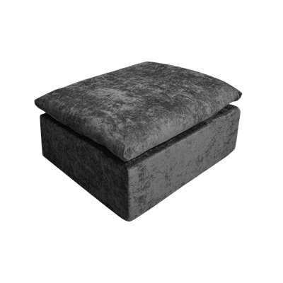 Kreyton 39.4" Cloud Ottoman, Compression No-Assembly Sectional Couch In Black Chenille