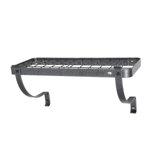 Handcrafted 24" Bookshelf Wall Rack W 12 Hooks Hammered Steel
