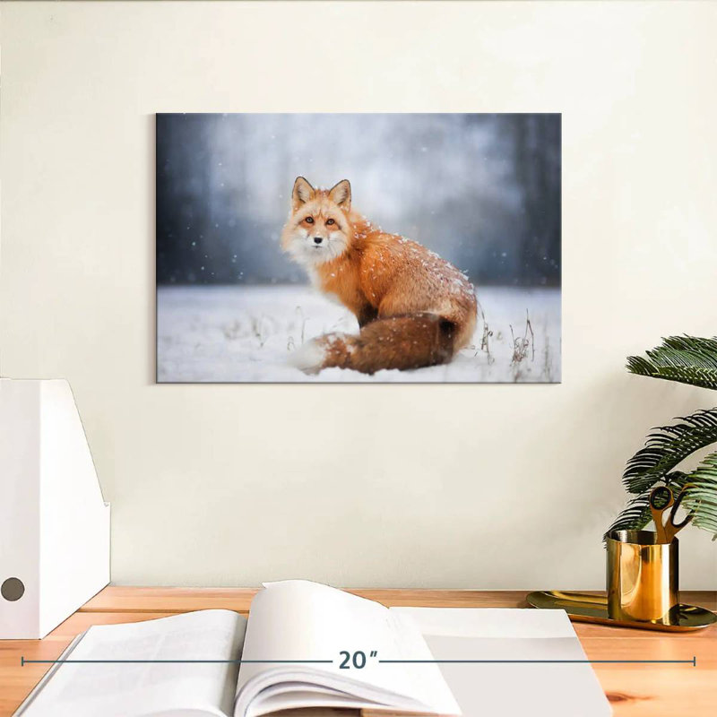 Portrait de petit renard roux Brampt, H 8 po x l 12 po
