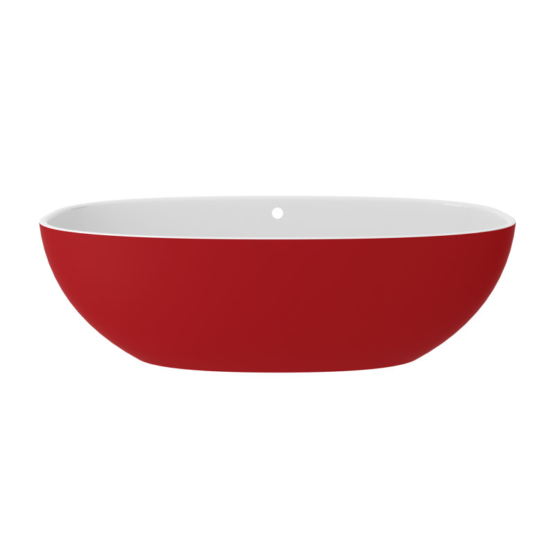 Barcelona Freestanding Soaking Bathtub, Carmine Red, 70" L x 34" W
