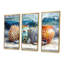 Ensemble de salon art mural bleu et orange Beach Pottery-107181595-107181594