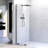 UKH07B 26-1/2 in. W x 80 in. H Frameless Fixed Shower Glass Panel  with U-Channel in and 3/8 in. Clear Glass in Brushed Nickel-123253521-123253515