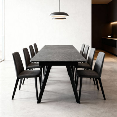 Extendable Dining Table with Steel Base