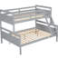 Lit superposé simple au-dessus d'un lit double avec garde-corps gris-475027079