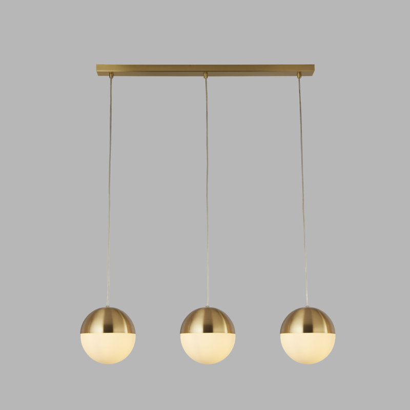 Tashi 3-Light Kitchen Island Chandelier, Satin Brass