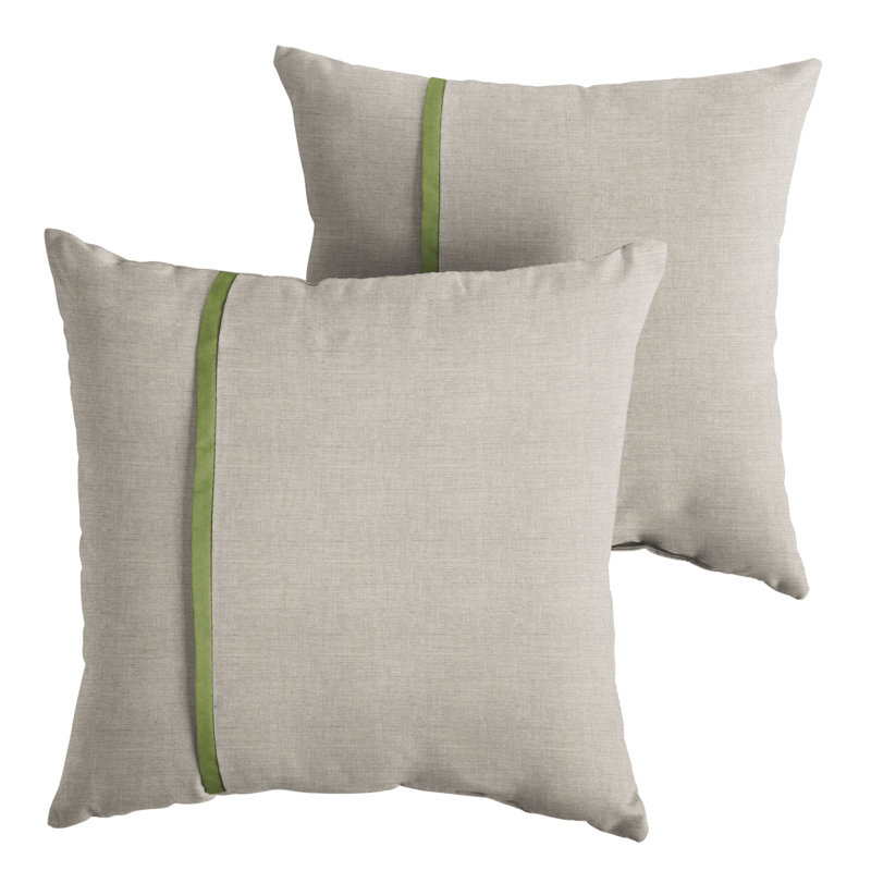 Tomuri Indoor/Outdoor Throw Pillow, 22" x 22", Cast Silver Sunbrella Plainweave