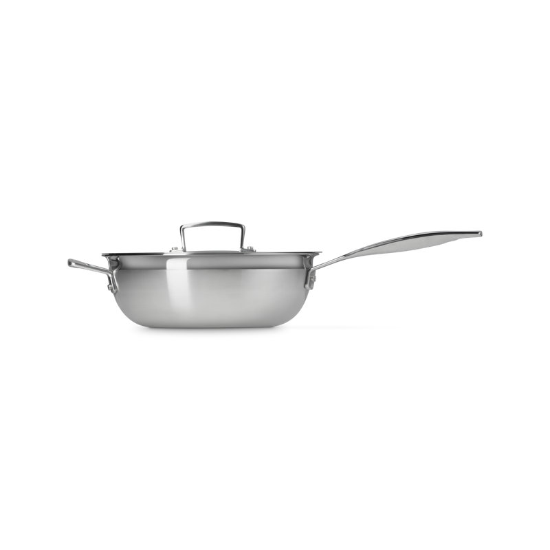 Le Creuset Classic Stainless Steel Round Chefs Pan, 3.5 Qt.