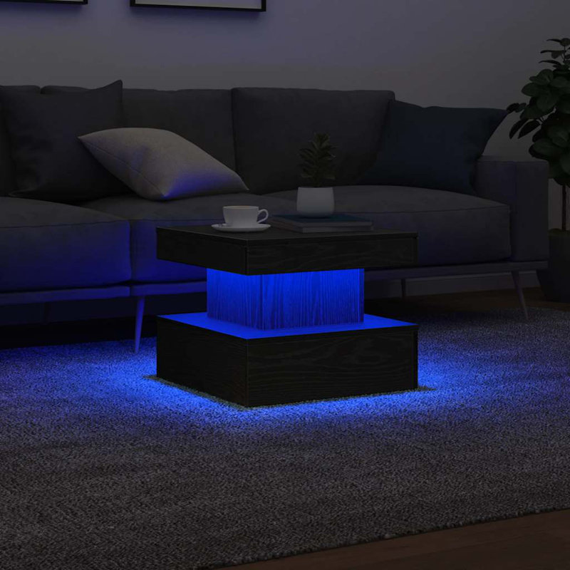 Catrena Block Coffee Table, Black Oak