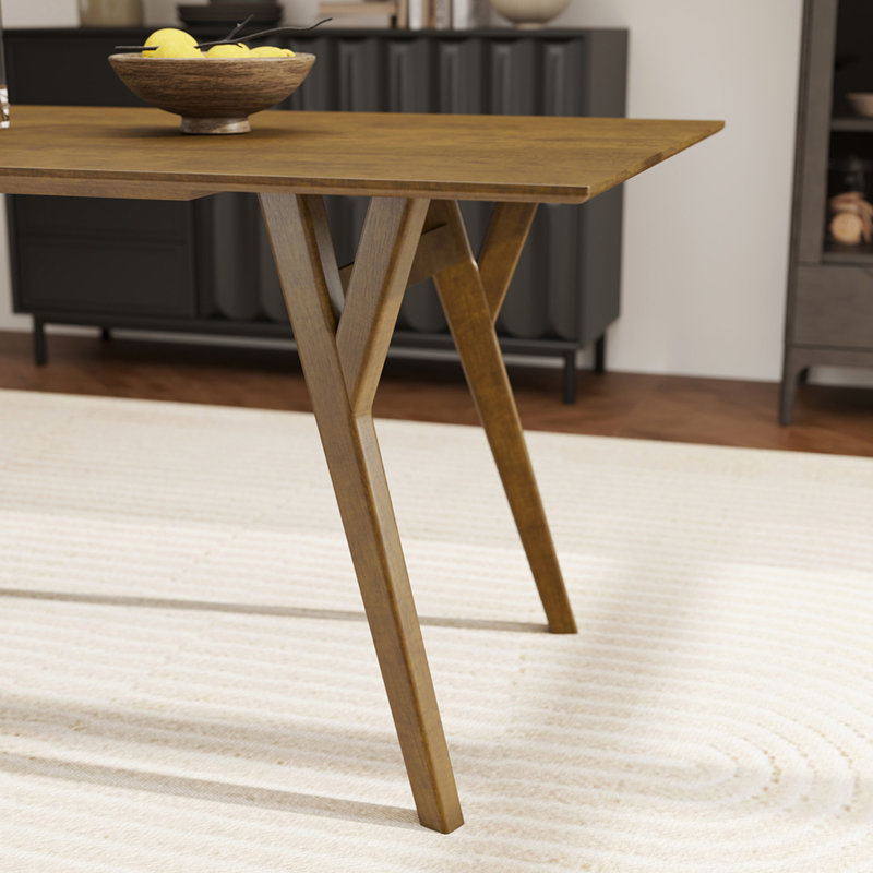 Ensemble de salle à manger moderne 5 pièces, table à manger finition noyer avec 4 chaises en noyer, 4, Walnut