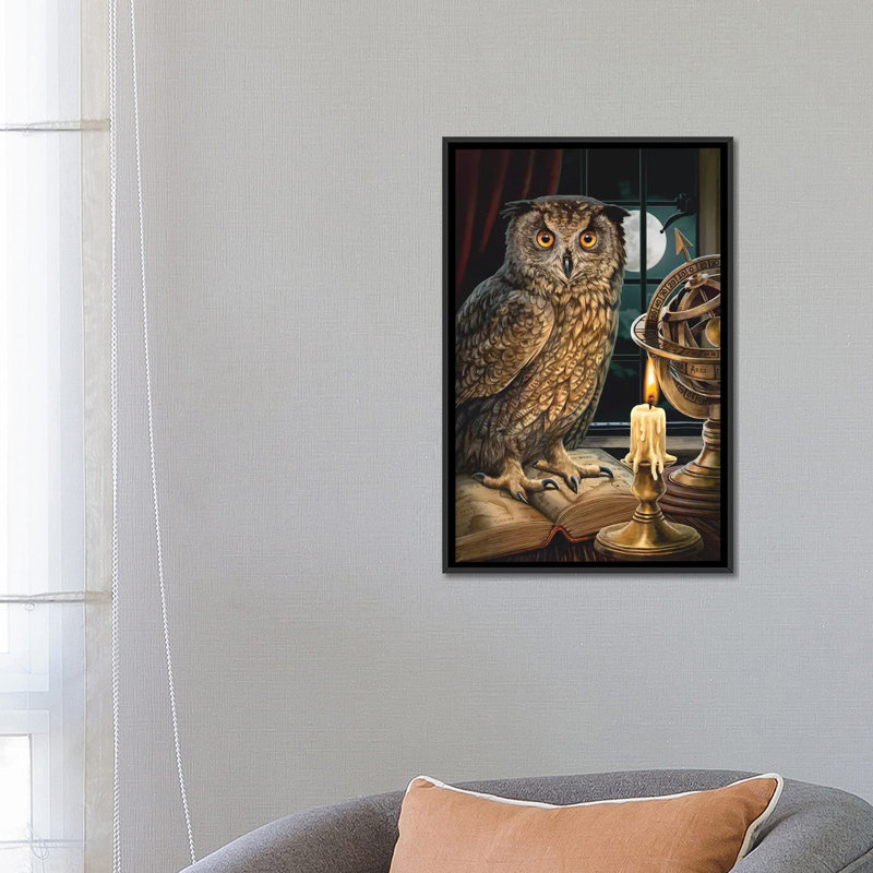 « the astrologer », impression sur toile, H 26 po x l 18 po x P 1,5 po, Toile avec cadre noir, Pas de tapis