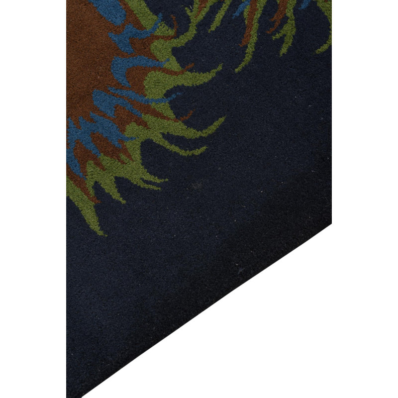 Tapis carré bleu marine Otto