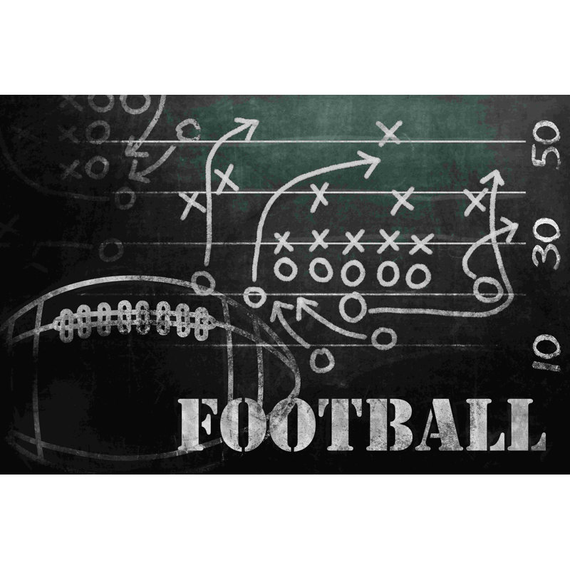 Football Plays - Impression sur toile tendue, L 30 po x H 20 po