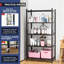 Tablette de rangement pliable avec roulettes - Étagère pliable en métal robuste, chariot roulant polyvalent pour la cuisine, le garde-manger, le placard, le bureau et le garage-1388766773