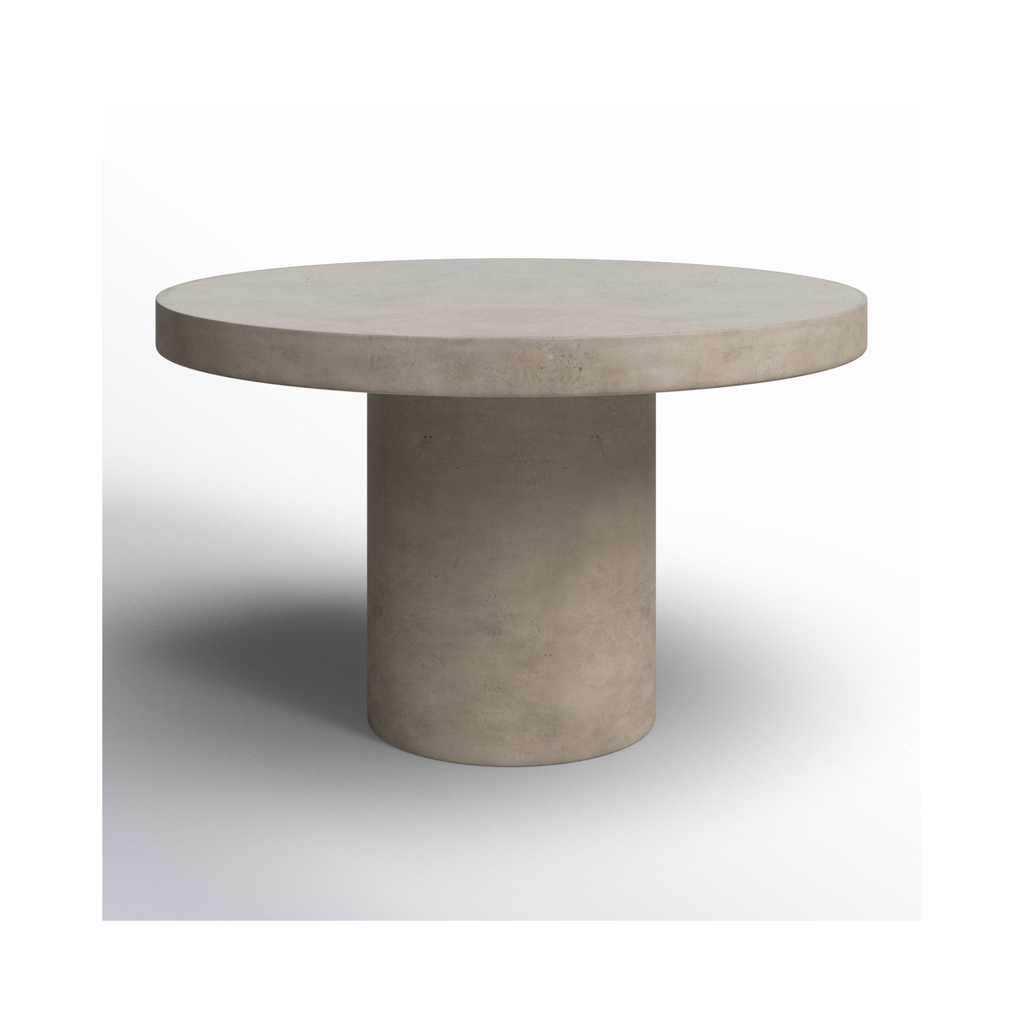 Kareen Concrete Pedestal Dining Table, Counter Table (36.25" Height), Dark Gray, 60" Round  