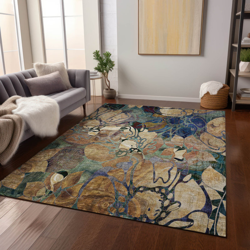 Altair Flatweave Floral Indoor / Outdoor Rug, Rectangle 5' x 7'6"